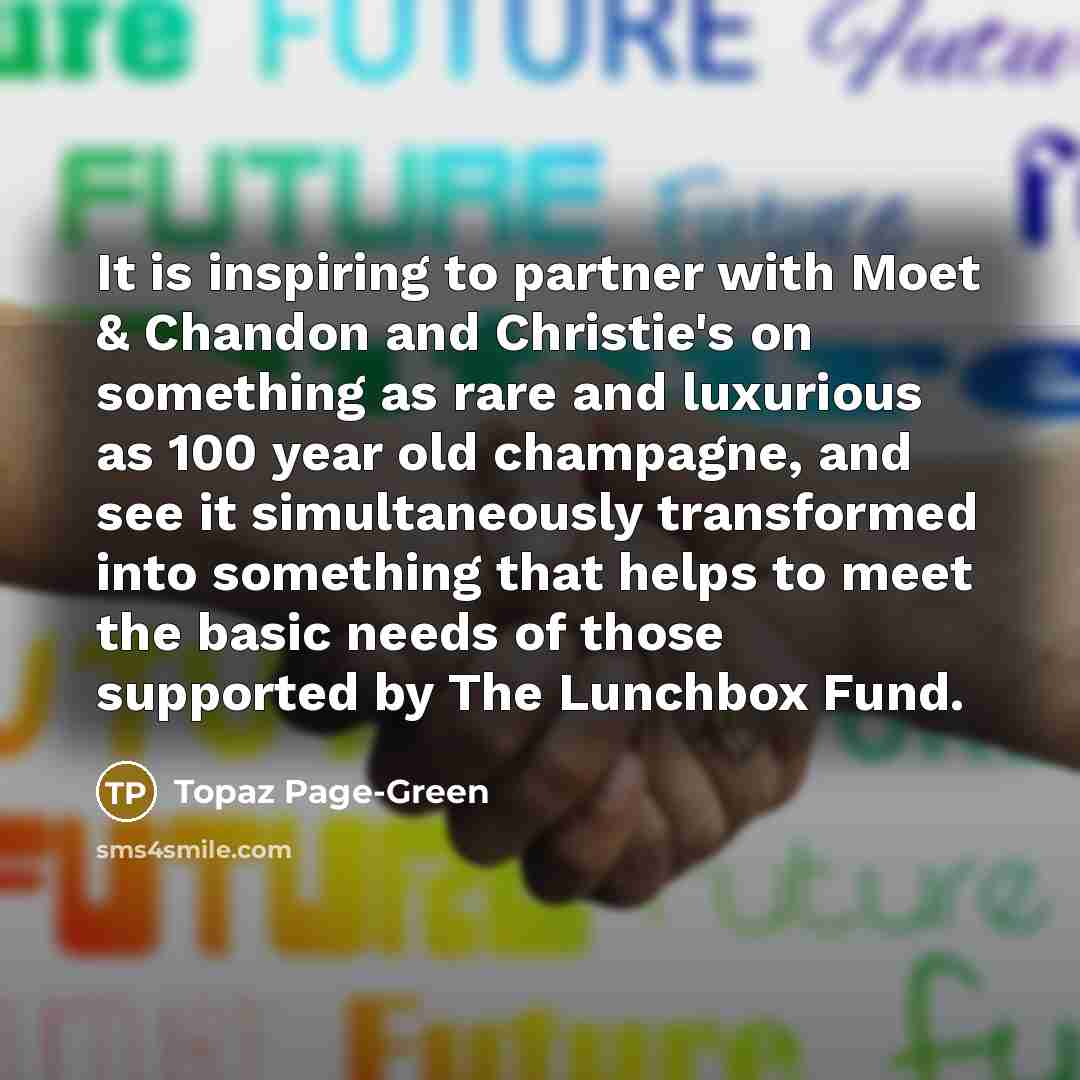 “It is inspiring to partner with Moet & Chandon and…” quote by Topaz Page-Green