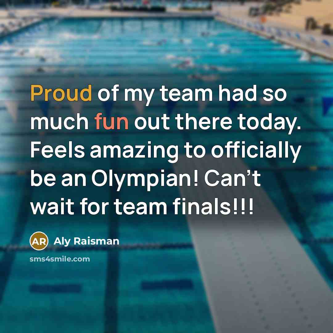 “Proud of my team had so much fun out there today. Feels amazing to officially be an Olympian! Can't wait for team finals!!!” quote by Aly Raisman