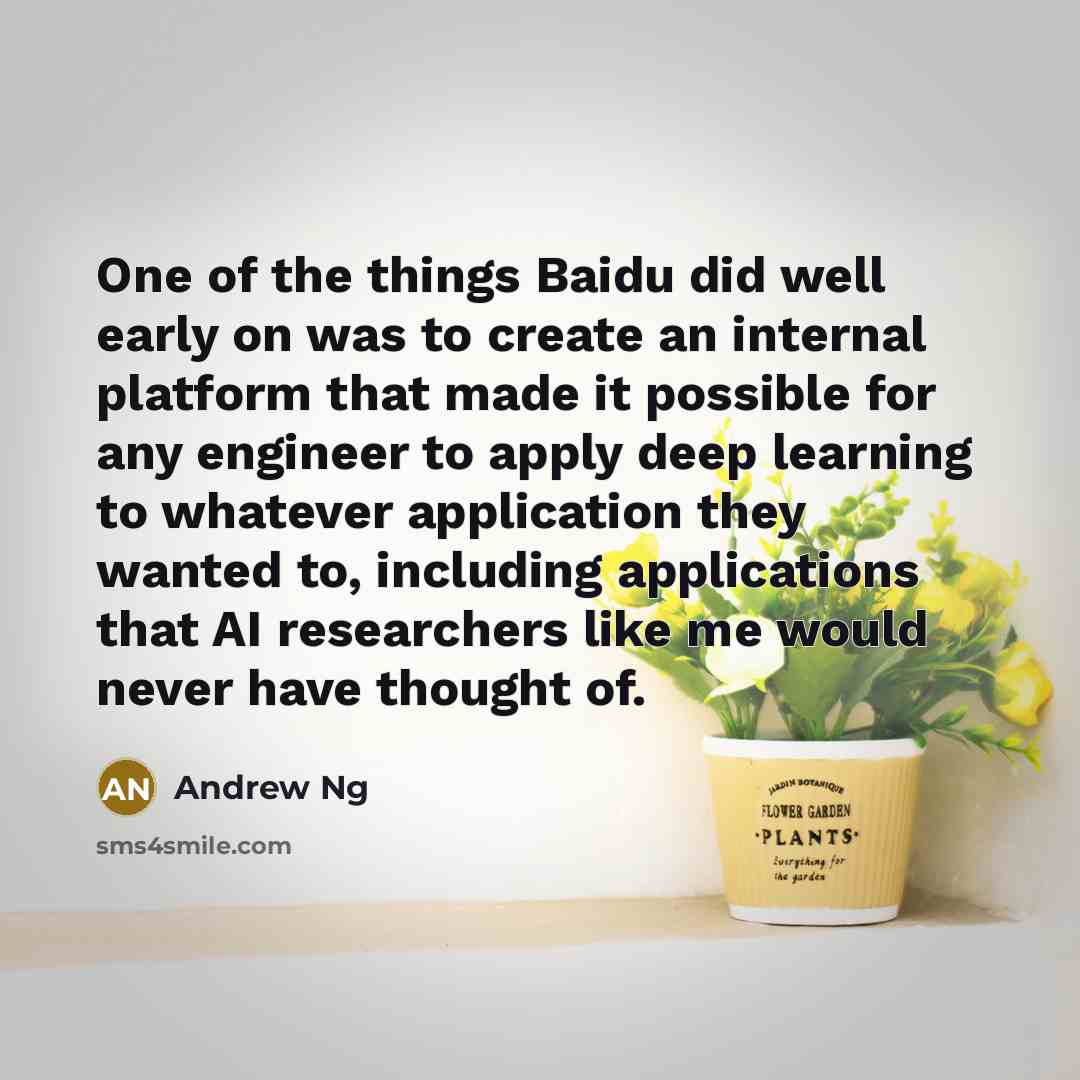 “One of the things Baidu did well early on was…” quote by Andrew Ng