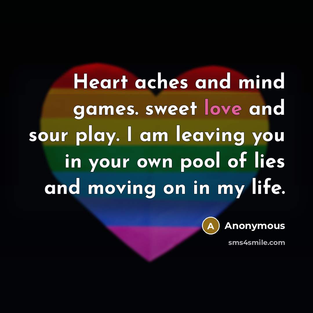 “Heart aches and mind games. sweet love and sour play.…” quote by Anonymous