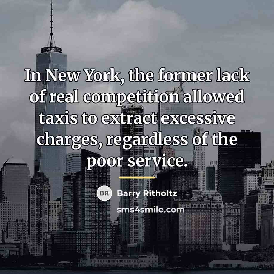 “In New York, the former lack of real competition allowed…” quote by Barry Ritholtz