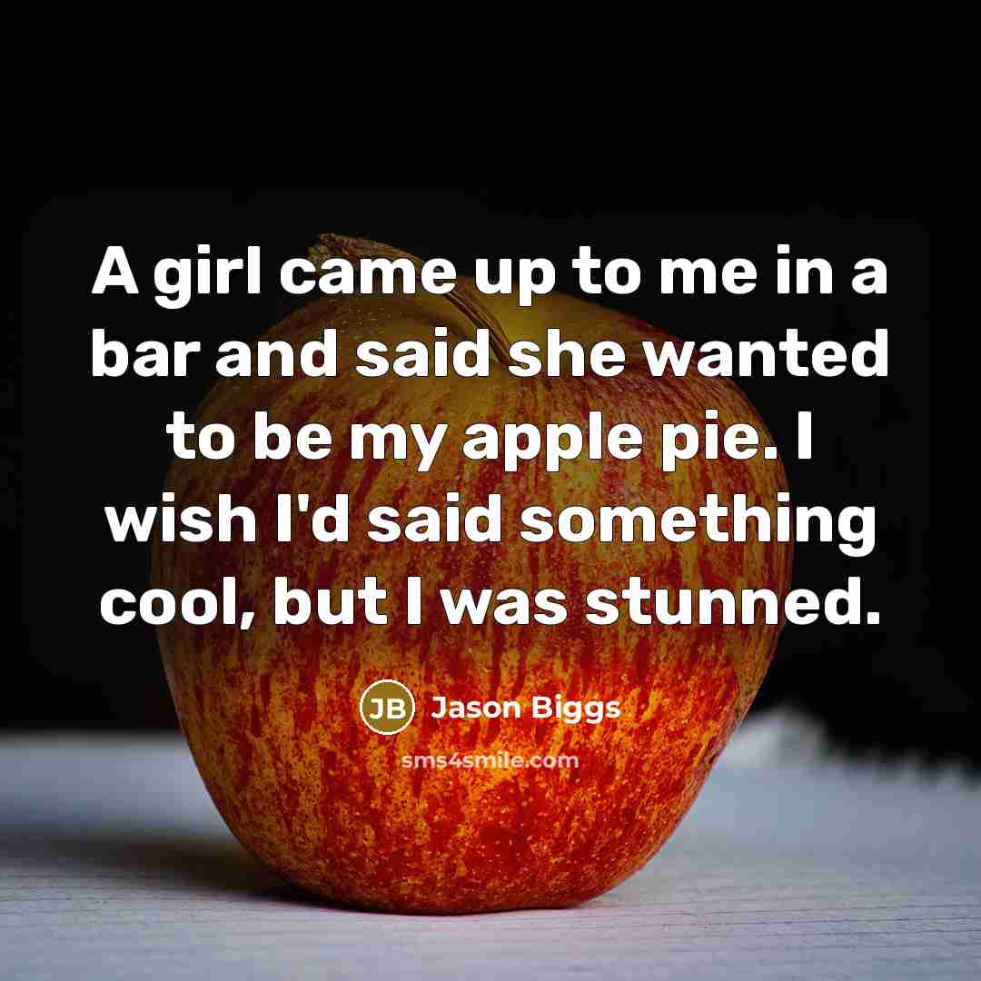 “A girl came up to me in a bar and…” quote by Jason Biggs