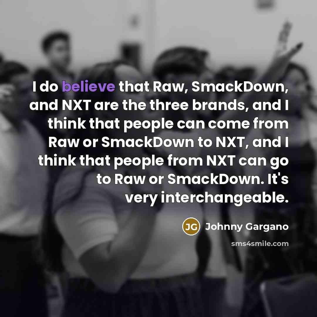“I do believe that Raw, SmackDown, and NXT are the…” quote by Johnny Gargano