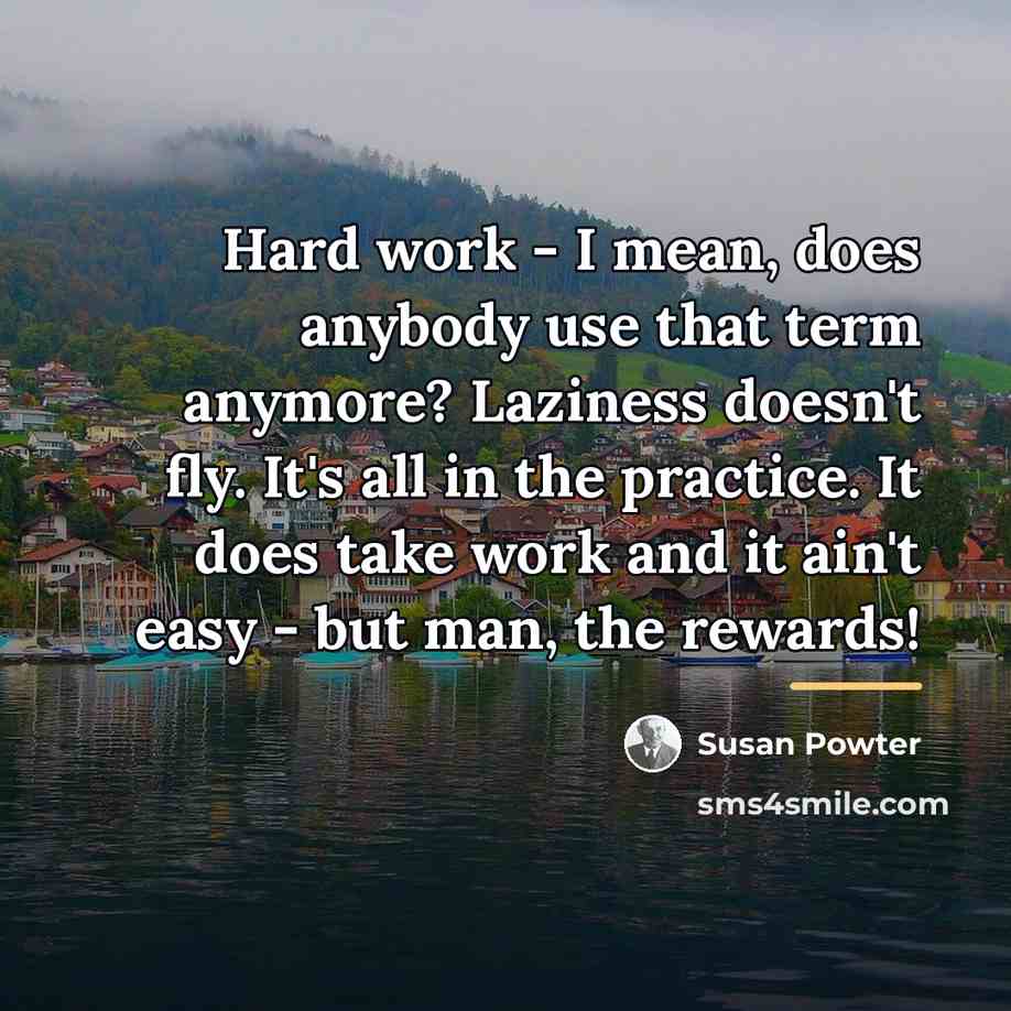 “Hard work - I mean, does anybody use that term…” quote by Susan Powter
