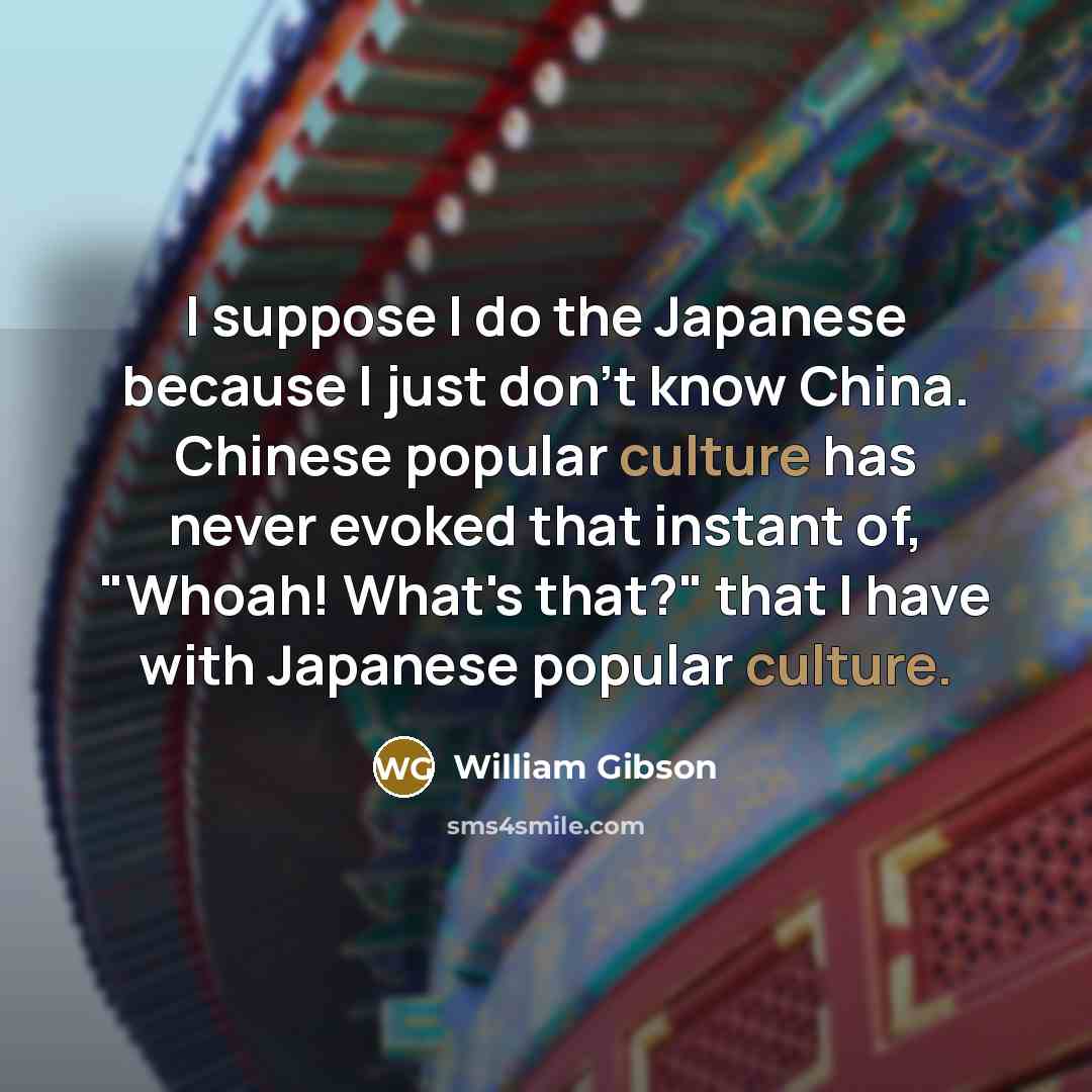 “I suppose I do the Japanese because I just don't…” quote by William Gibson