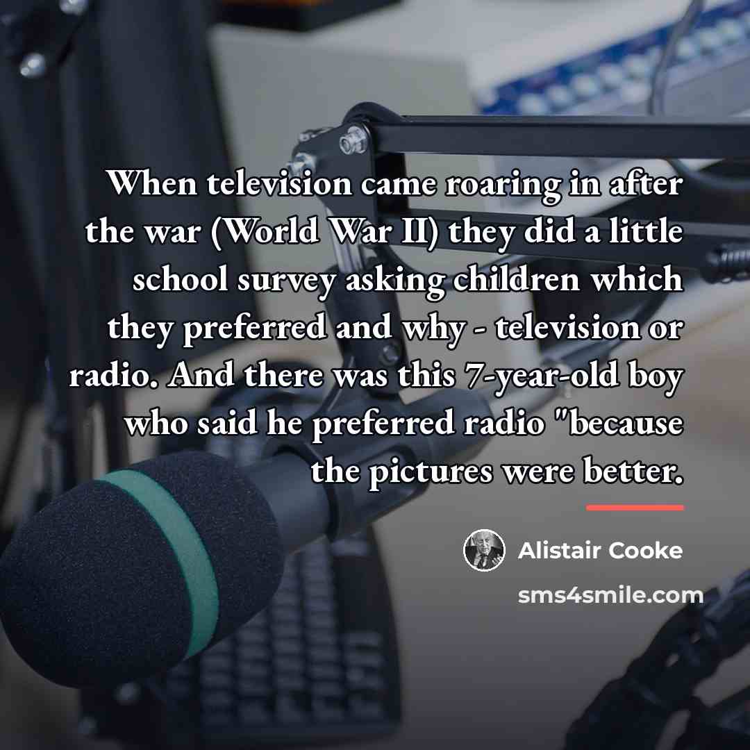 “When television came roaring in after the war (World War…” quote by Alistair Cooke