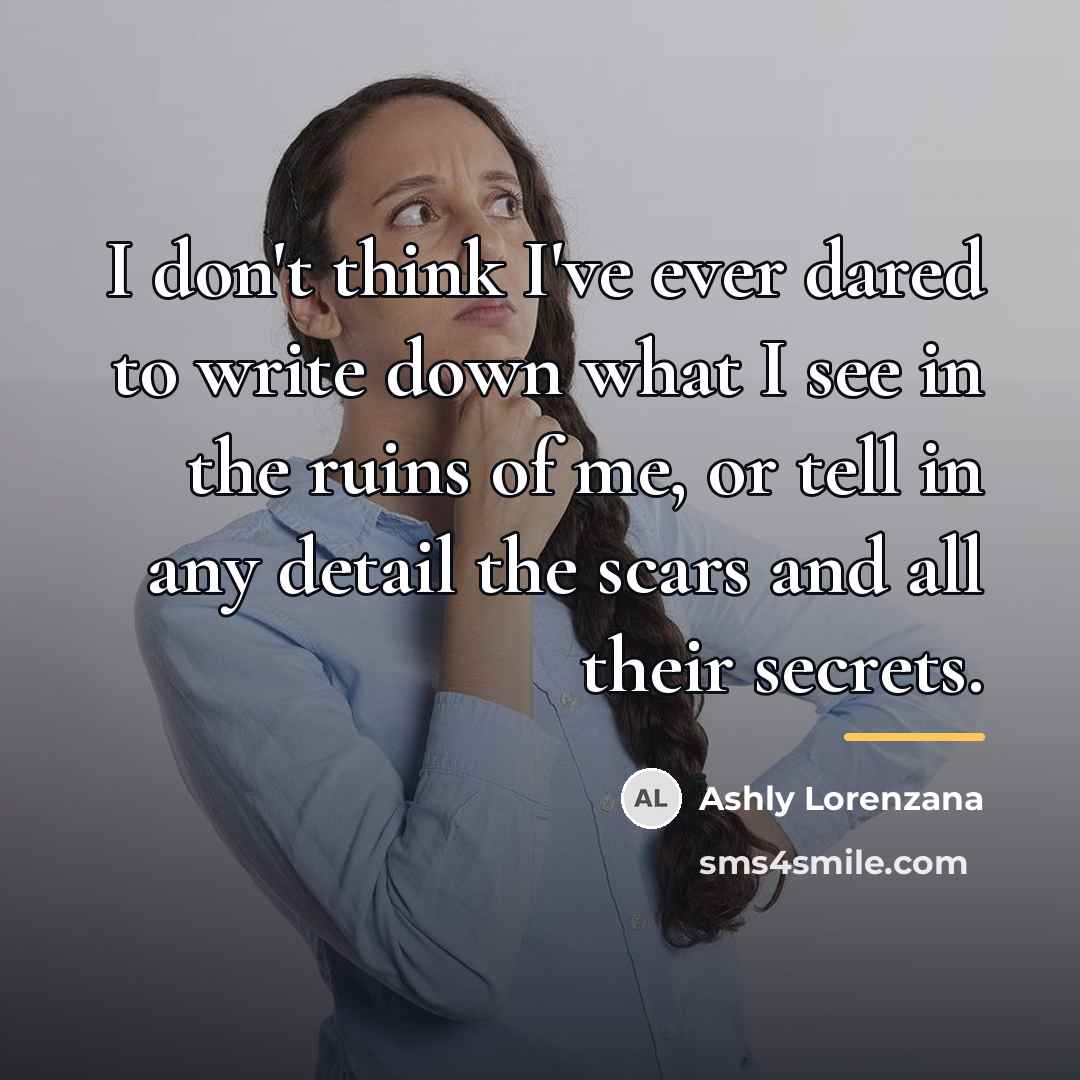 “I don't think I've ever dared to write down what…” quote by Ashly Lorenzana