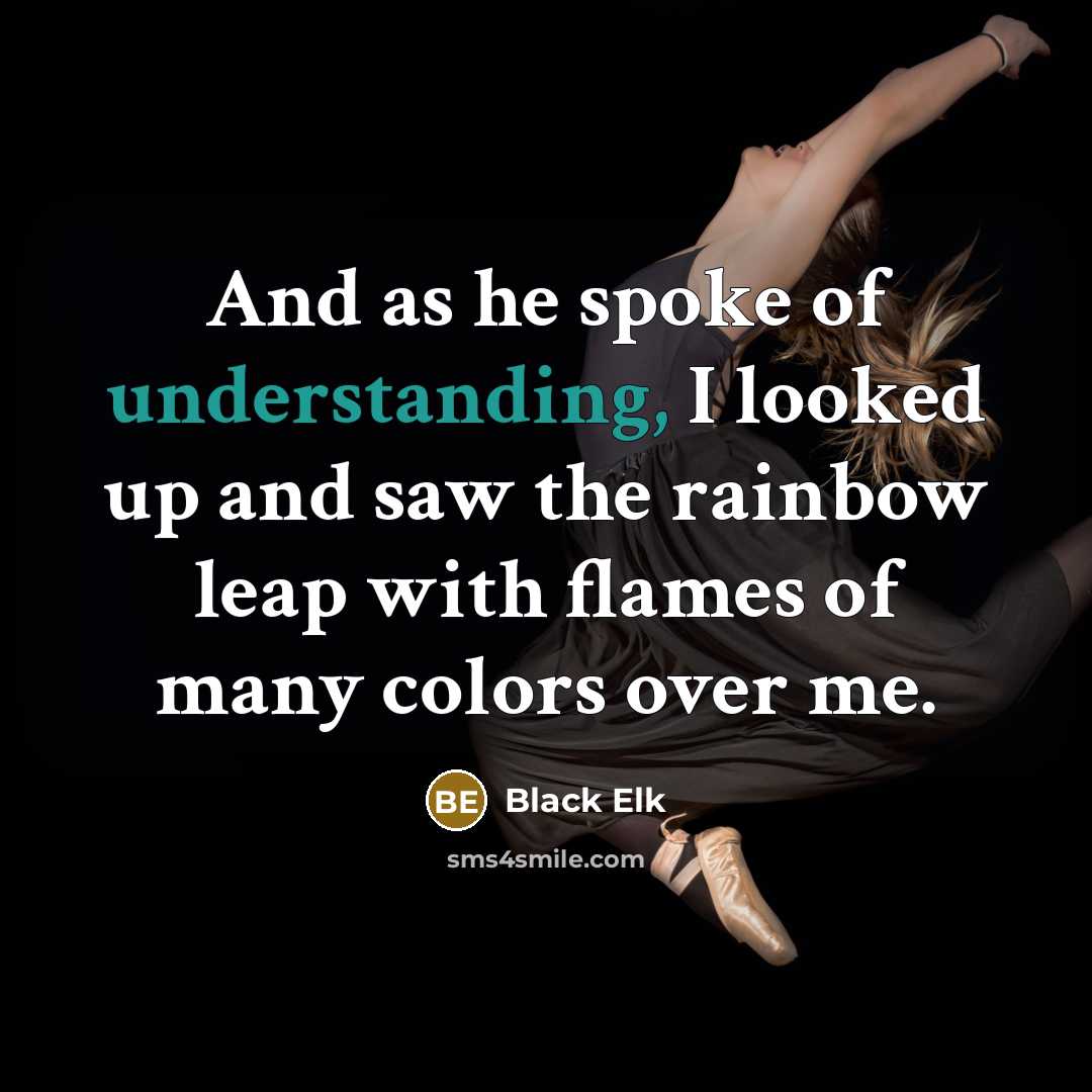 “And as he spoke of understanding, I looked up and…” quote by Black Elk