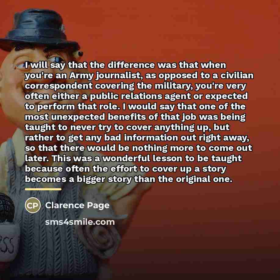 “I will say that the difference was that when you're…” quote by Clarence Page