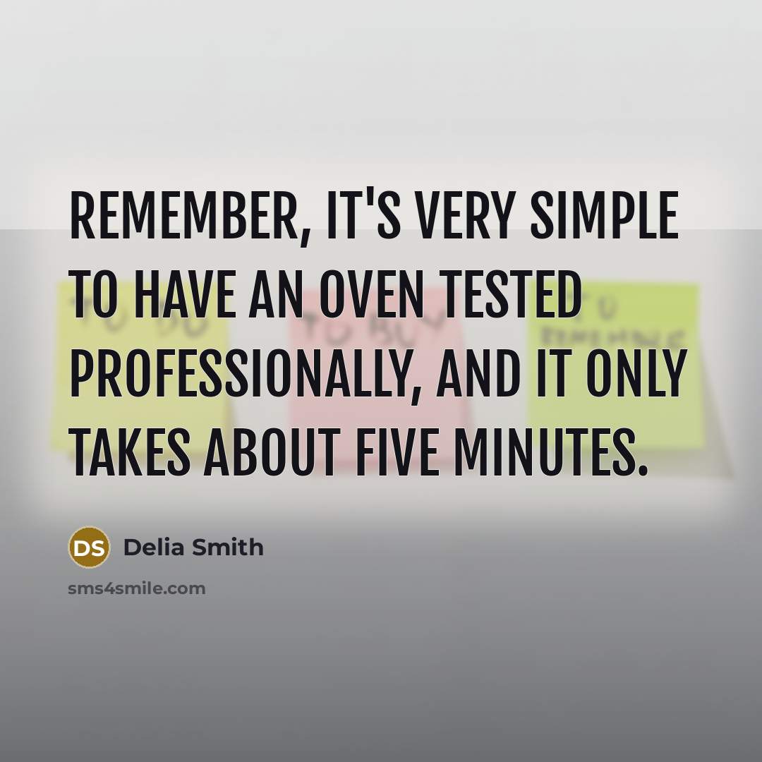 “Remember, it's very simple to have an oven tested professionally,…” quote by Delia Smith