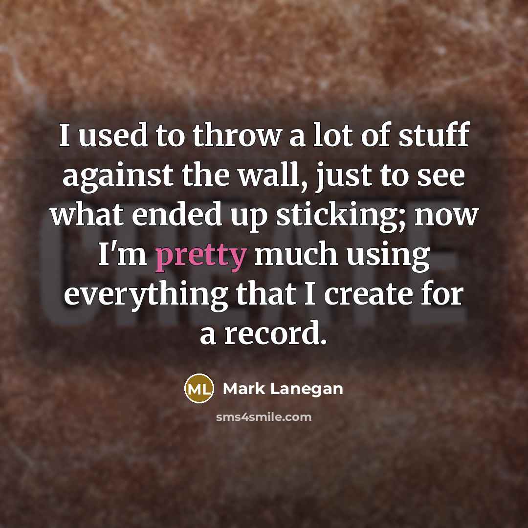 “I used to throw a lot of stuff against the…” quote by Mark Lanegan