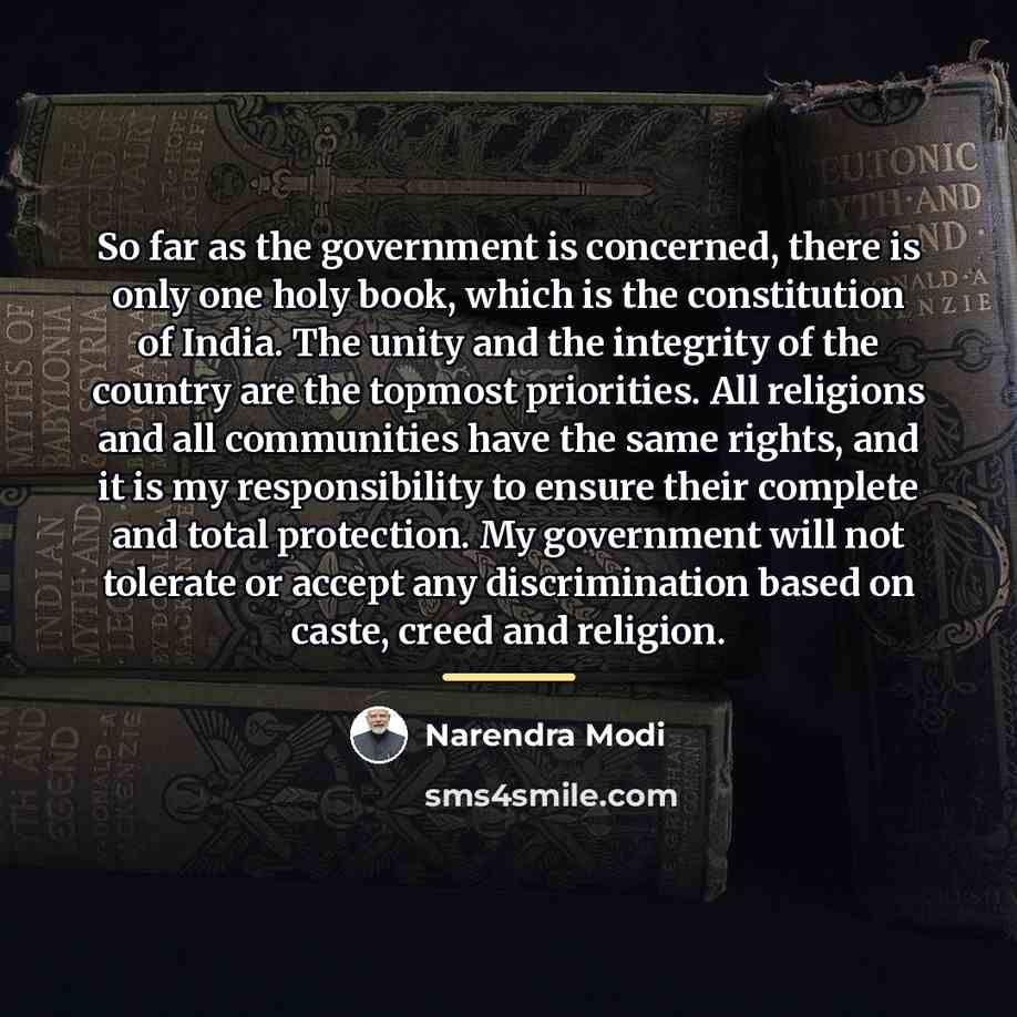 “So far as the government is concerned, there is ­only…” quote by Narendra Modi