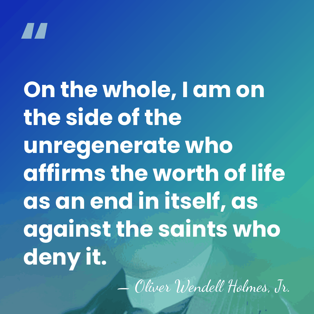 On the whole, I am on the side of the unregenerate who&hellip; - Oliver Wendell Holmes, Jr.