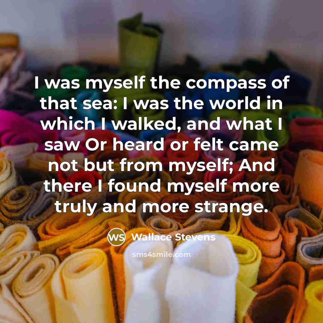“I was myself the compass of that sea: I was…” quote by Wallace Stevens