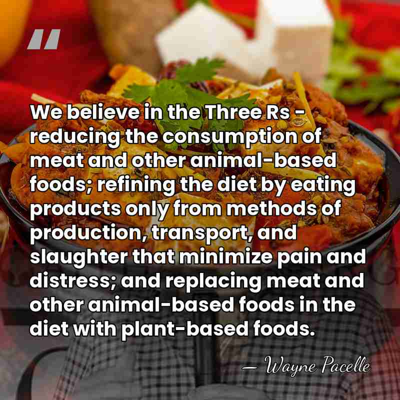 We believe in the Three Rs - reducing the consumption of meat&hellip; - Wayne Pacelle