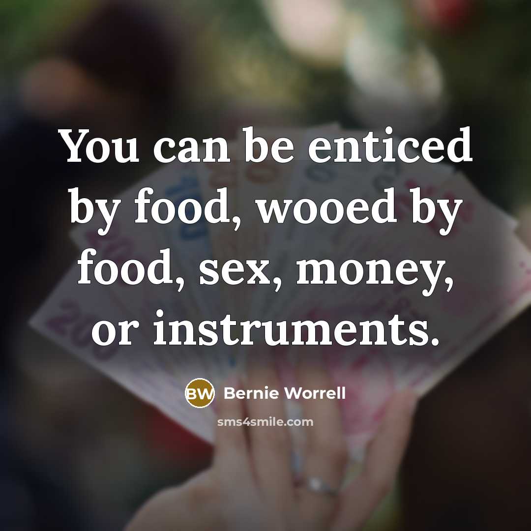 “You can be enticed by food, wooed by food, sex,…” quote by Bernie Worrell