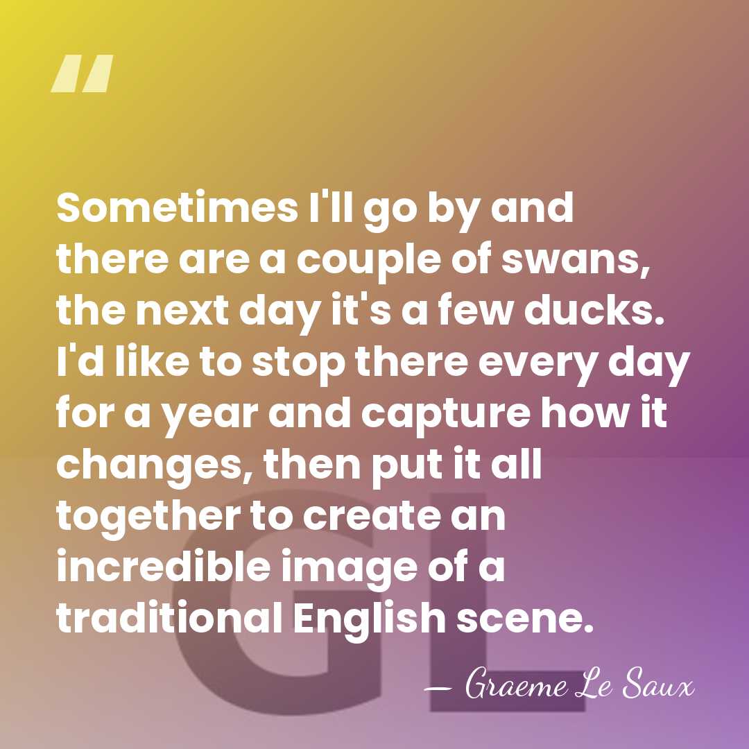 Sometimes I'll go by and there are a couple of swans, the&hellip; - Graeme Le Saux