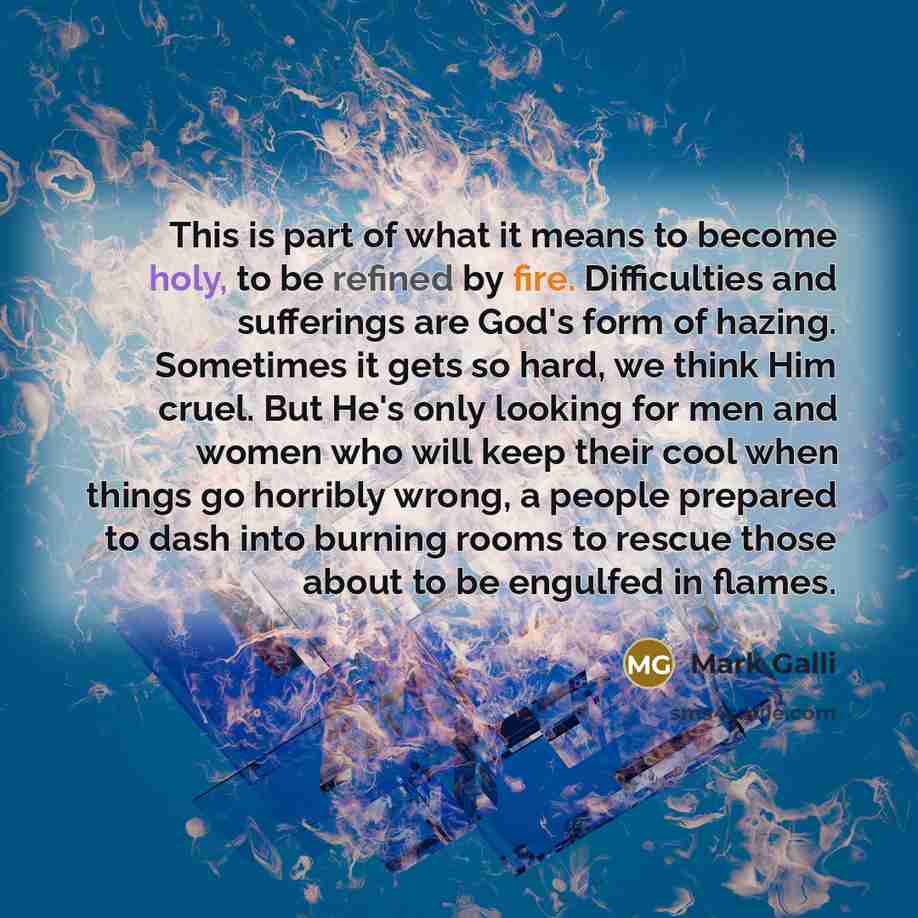 “This is part of what it means to become holy,…” quote by Mark Galli