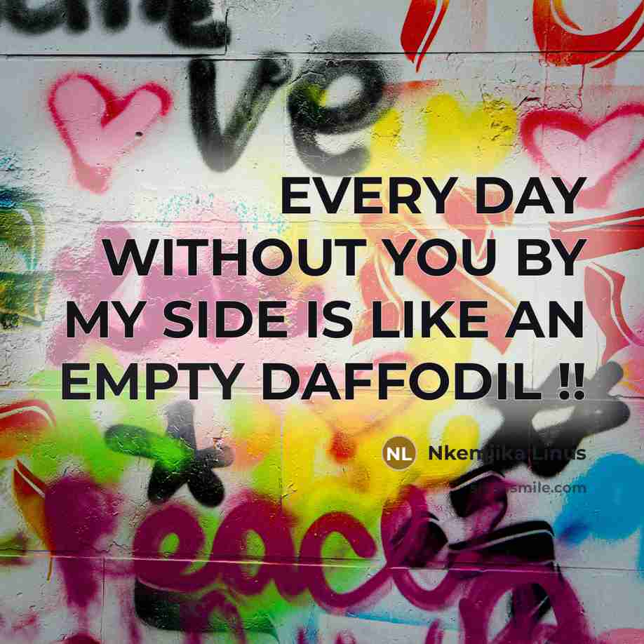 “EVERY DAY WITHOUT YOU BY MY SIDE IS LIKE AN…” quote by Nkemjika Linus