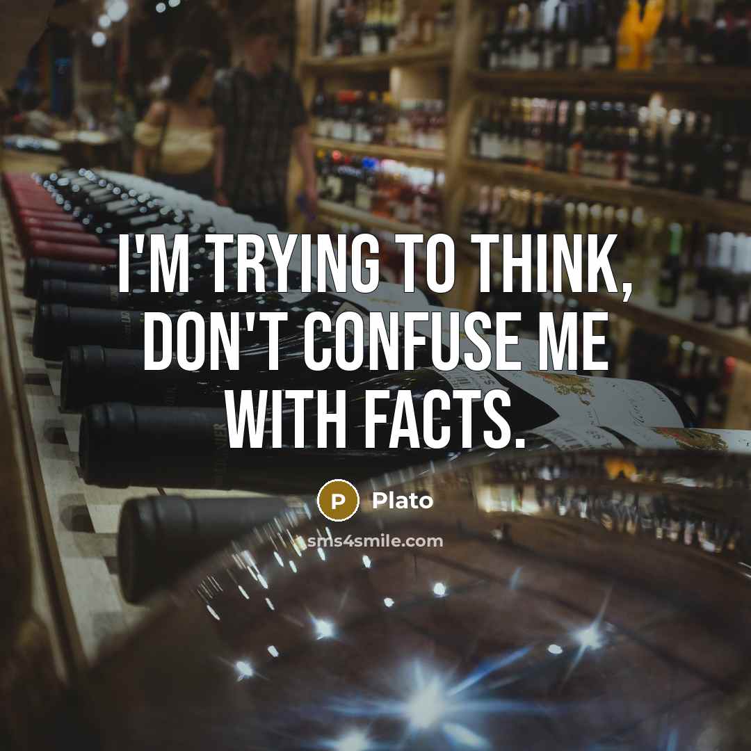 “I'm trying to think, don't confuse me with facts.…” quote by Plato