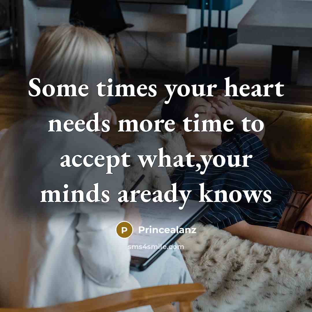 “Some times your heart needs more time to accept what,your minds aready knows” quote by Princealanz