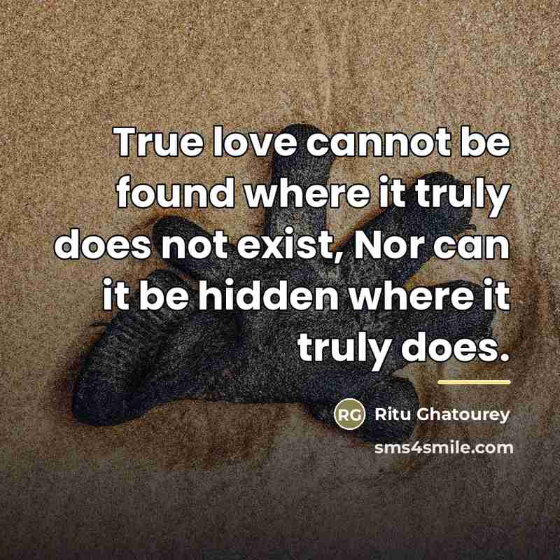 “True love cannot be found where it truly does not…” quote by Ritu Ghatourey