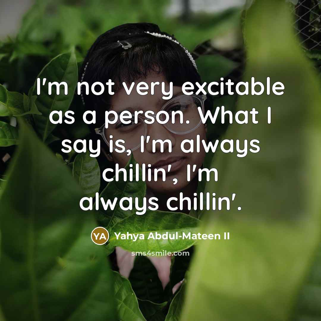 “I'm not very excitable as a person. What I say…” quote by Yahya Abdul-Mateen II