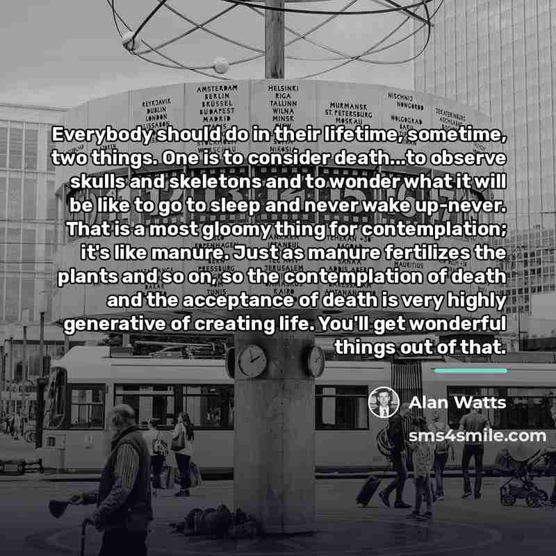 “Everybody should do in their lifetime, sometime, two things. One…” quote by Alan Watts
