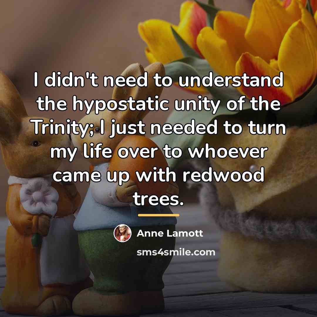 “I didn't need to understand the hypostatic unity of the…” quote by Anne Lamott