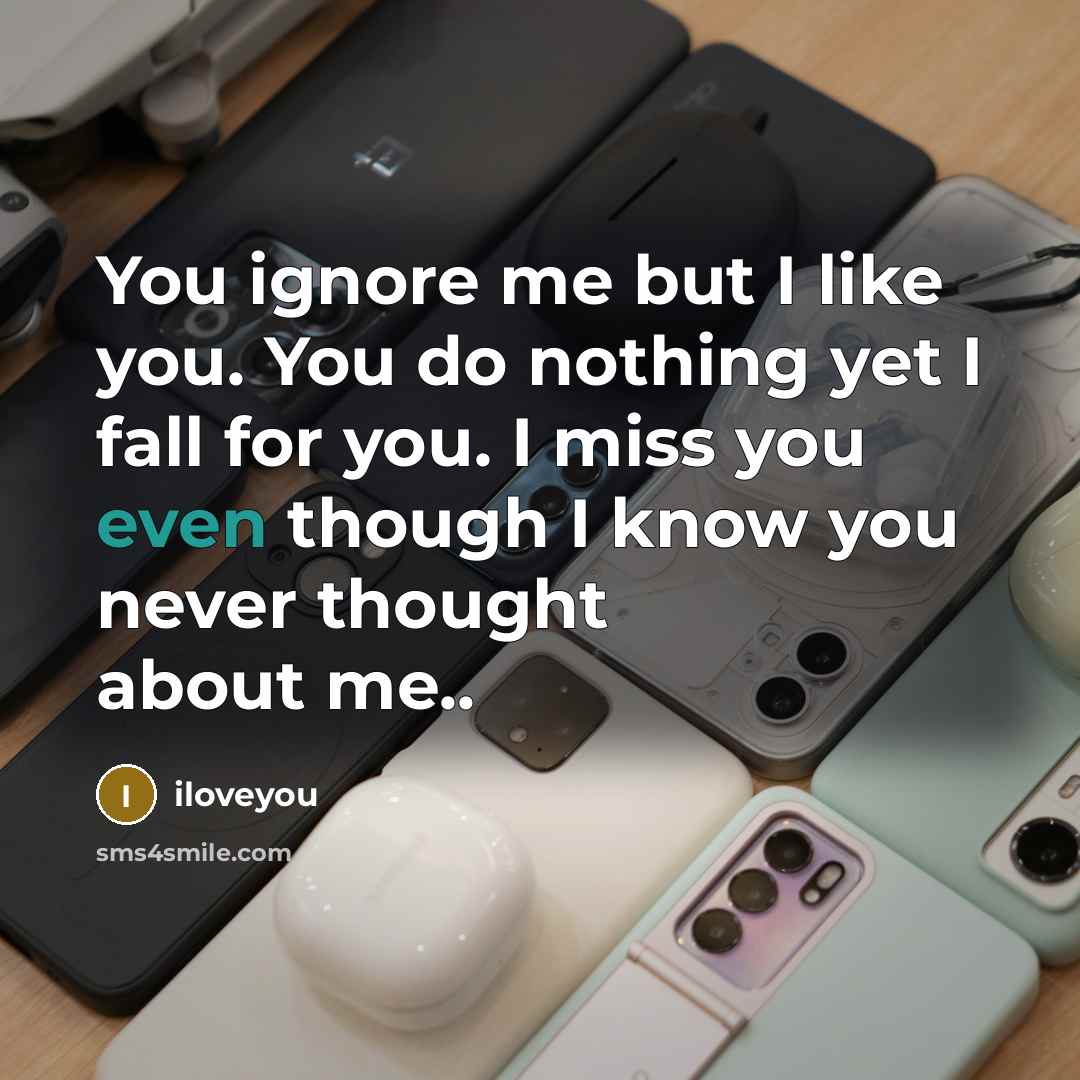 “You ignore me but I like you. You do nothing…” quote by iloveyou