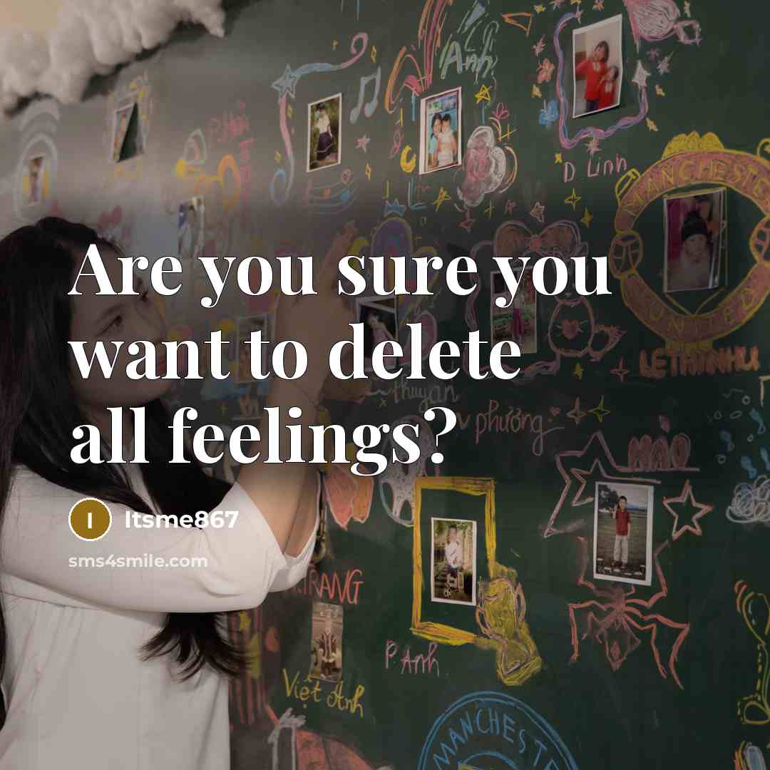 “Are you sure you want to delete all feelings?” quote by Itsme867