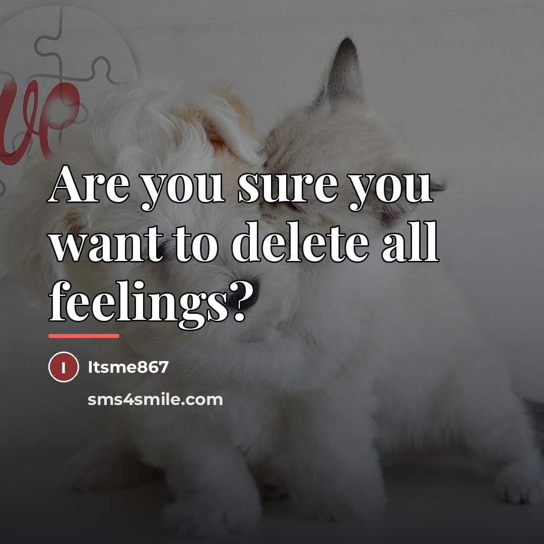 “Are you sure you want to delete all feelings?…” quote by Itsme867