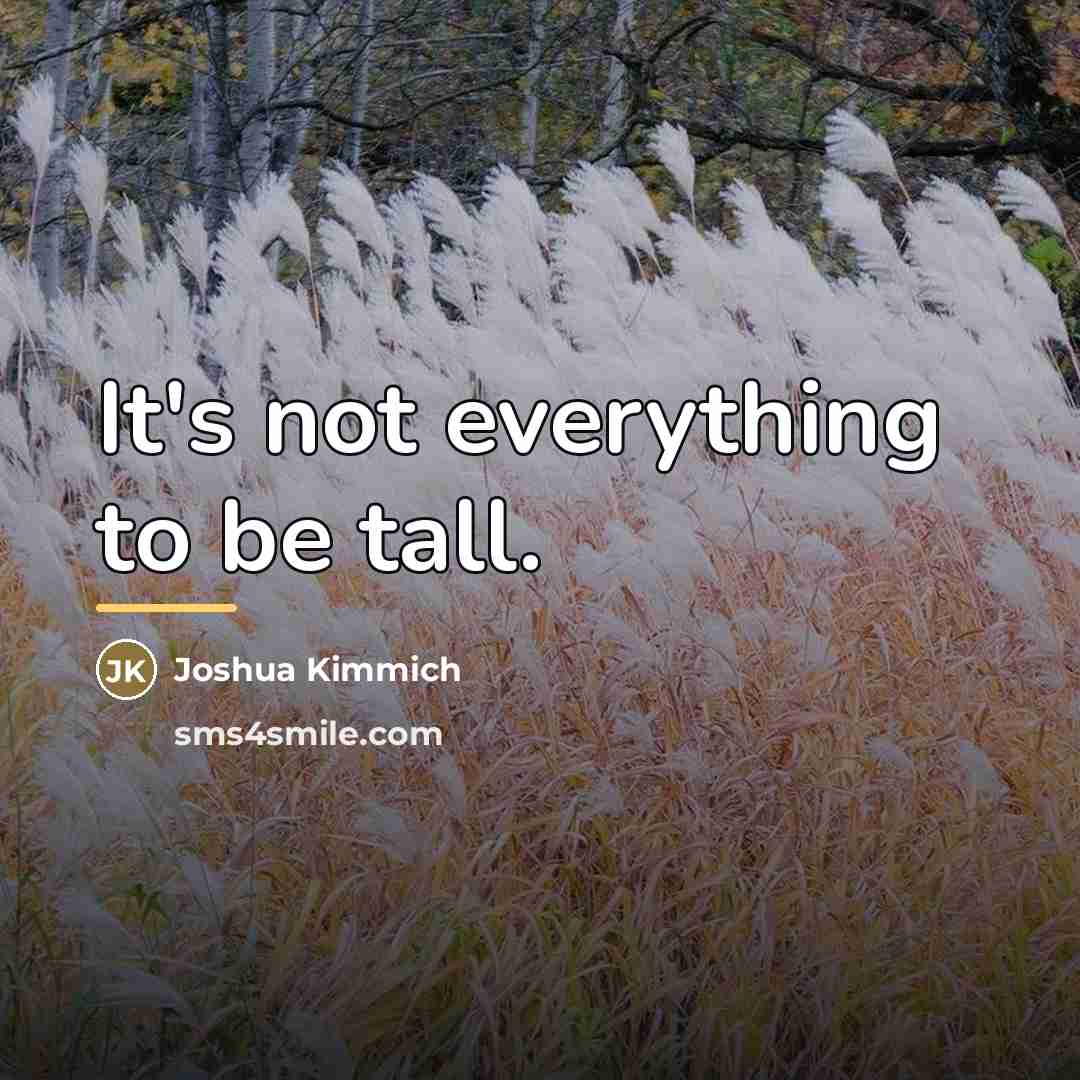 “It's not everything to be tall.…” quote by Joshua Kimmich