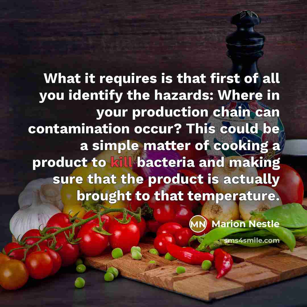 “What it requires is that first of all you identify…” quote by Marion Nestle