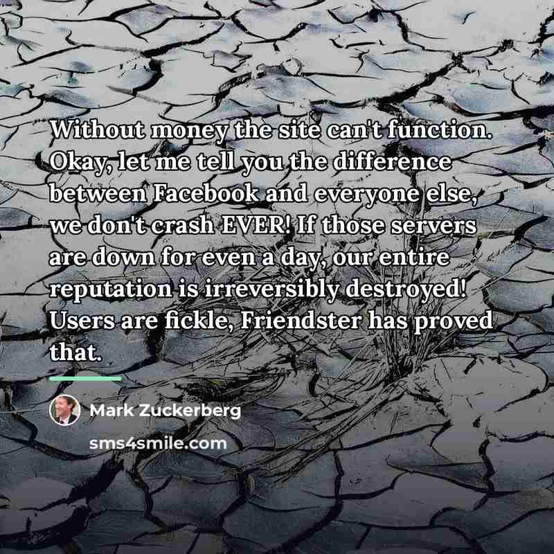“Without money the site can't function. Okay, let me tell…” quote by Mark Zuckerberg