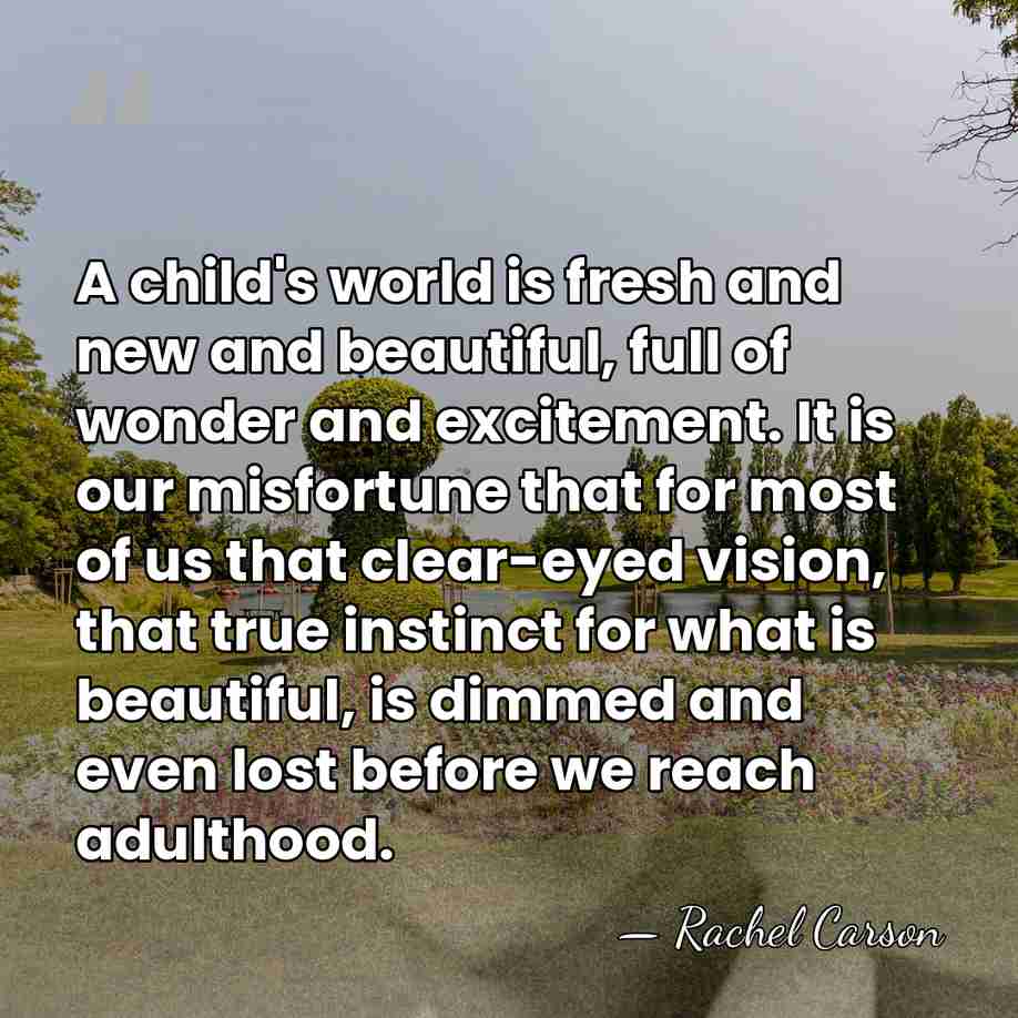 A child's world is fresh and new and beautiful, full of wonder&hellip; - Rachel Carson