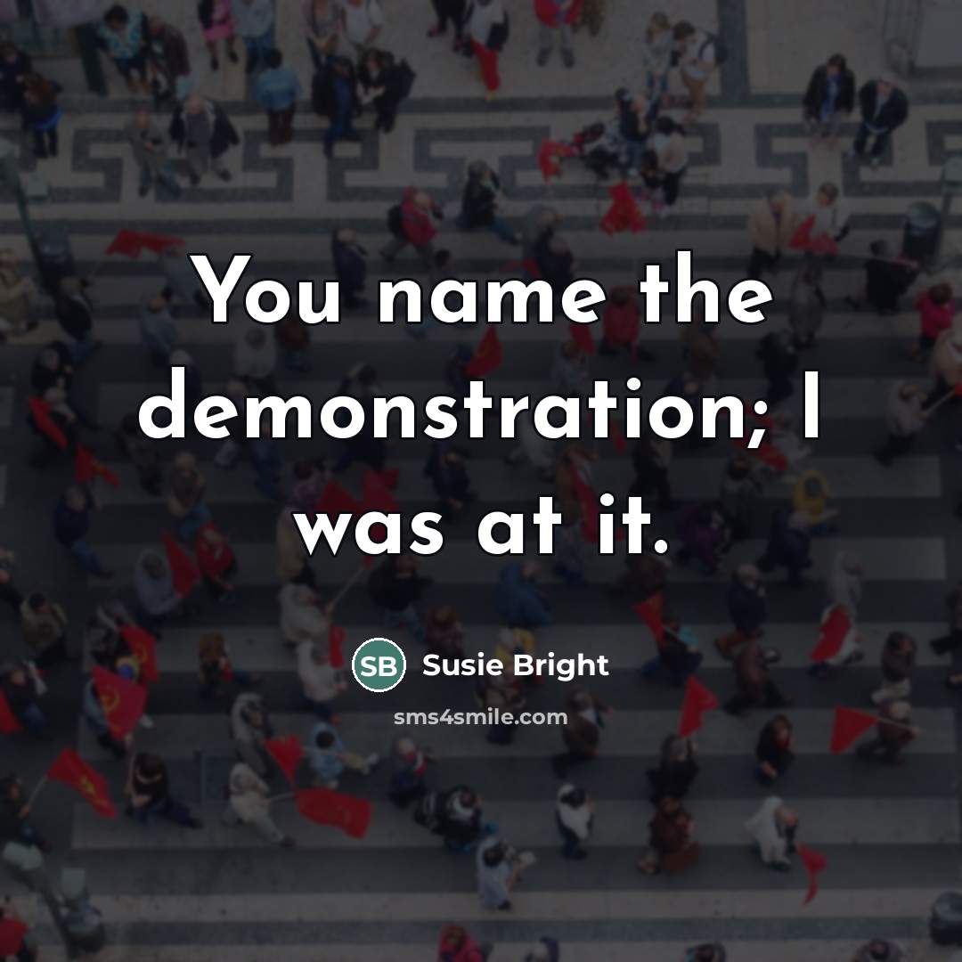 “You name the demonstration; I was at it.…” quote by Susie Bright