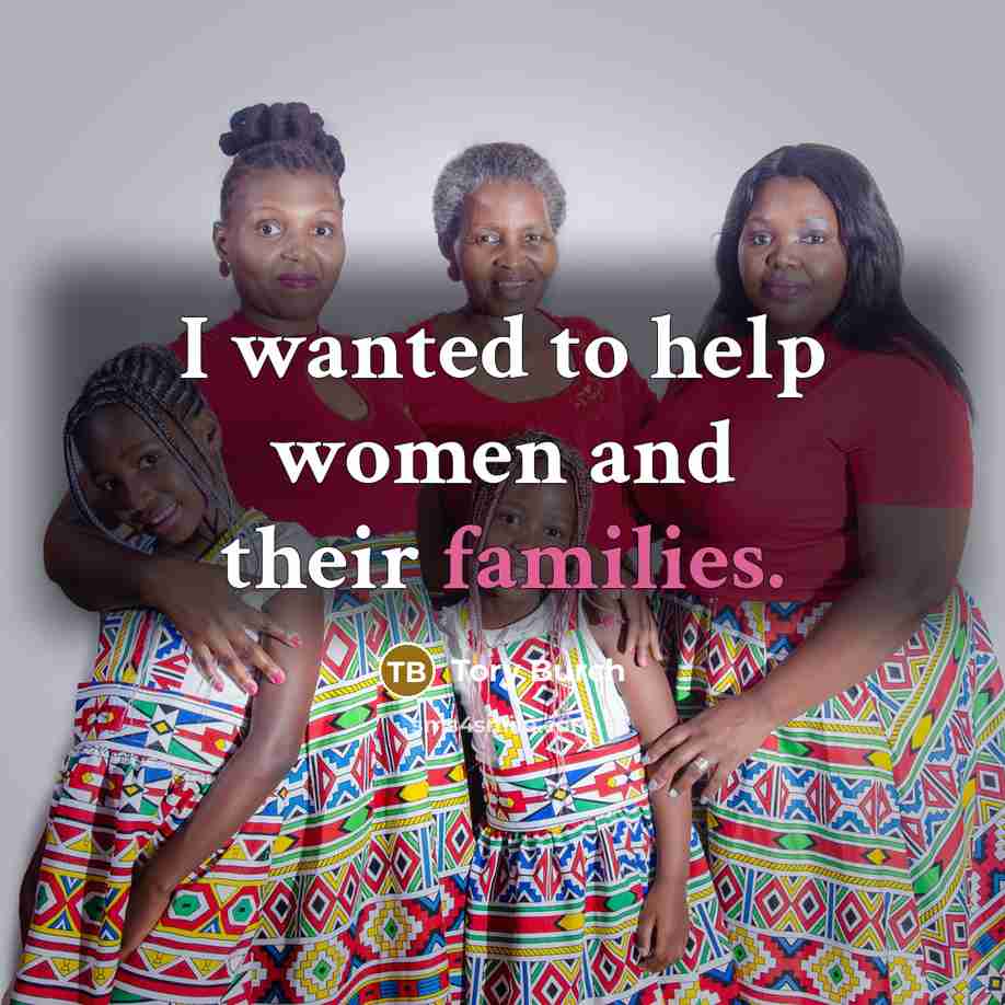 “I wanted to help women and their families.…” quote by Tory Burch