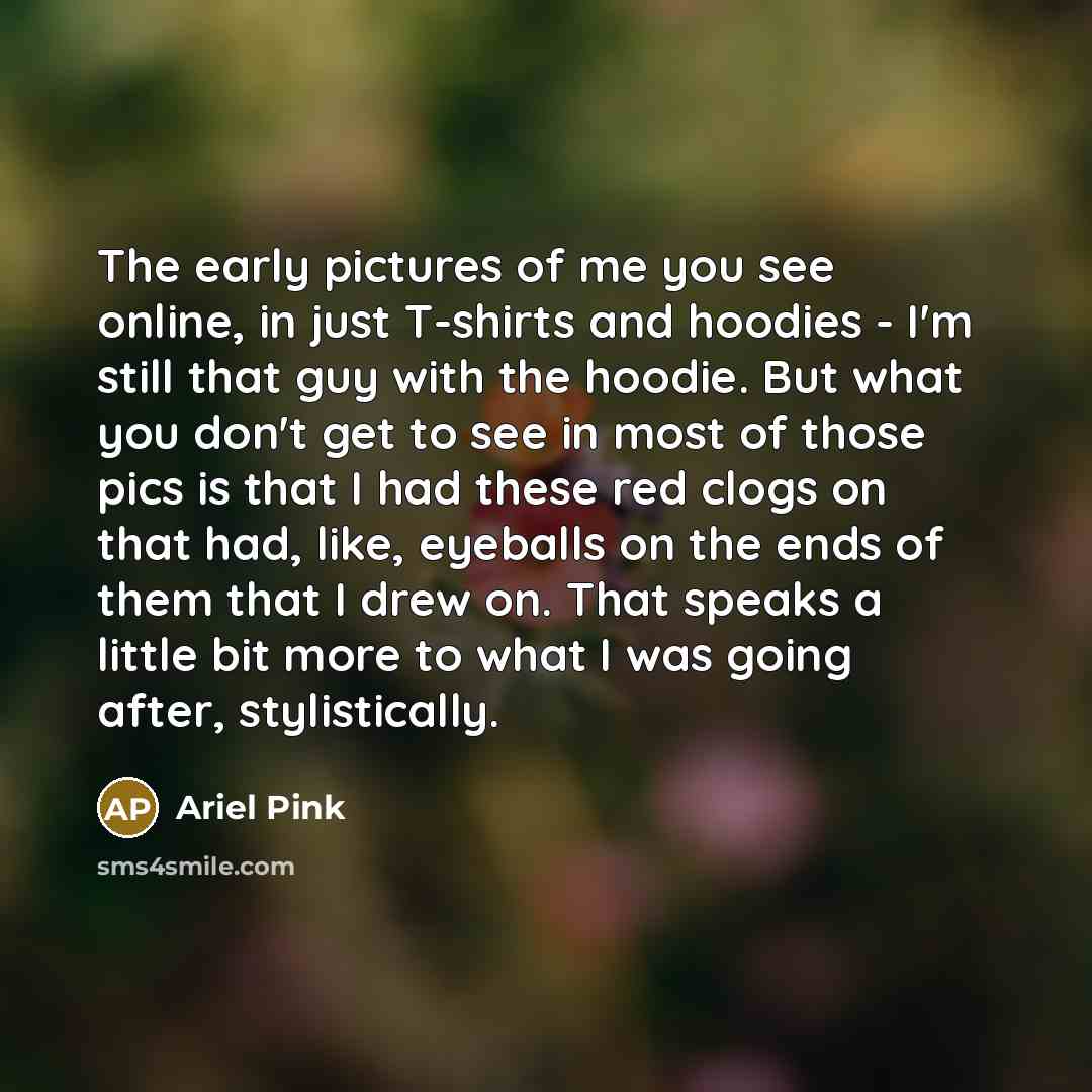 “The early pictures of me you see online, in just…” quote by Ariel Pink