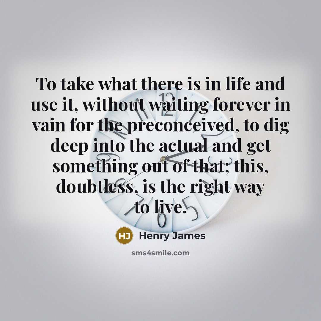 “To take what there is in life and use it,…” quote by Henry James