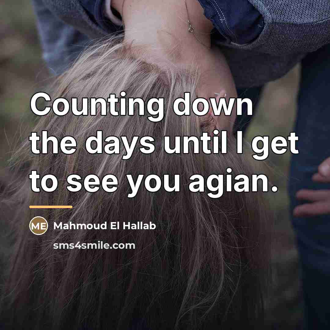 “Counting down the days until I get to see you…” quote by Mahmoud El Hallab