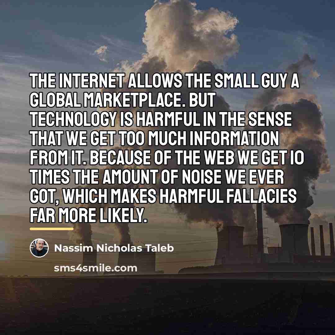 “The Internet allows the small guy a global marketplace. But…” quote by Nassim Nicholas Taleb
