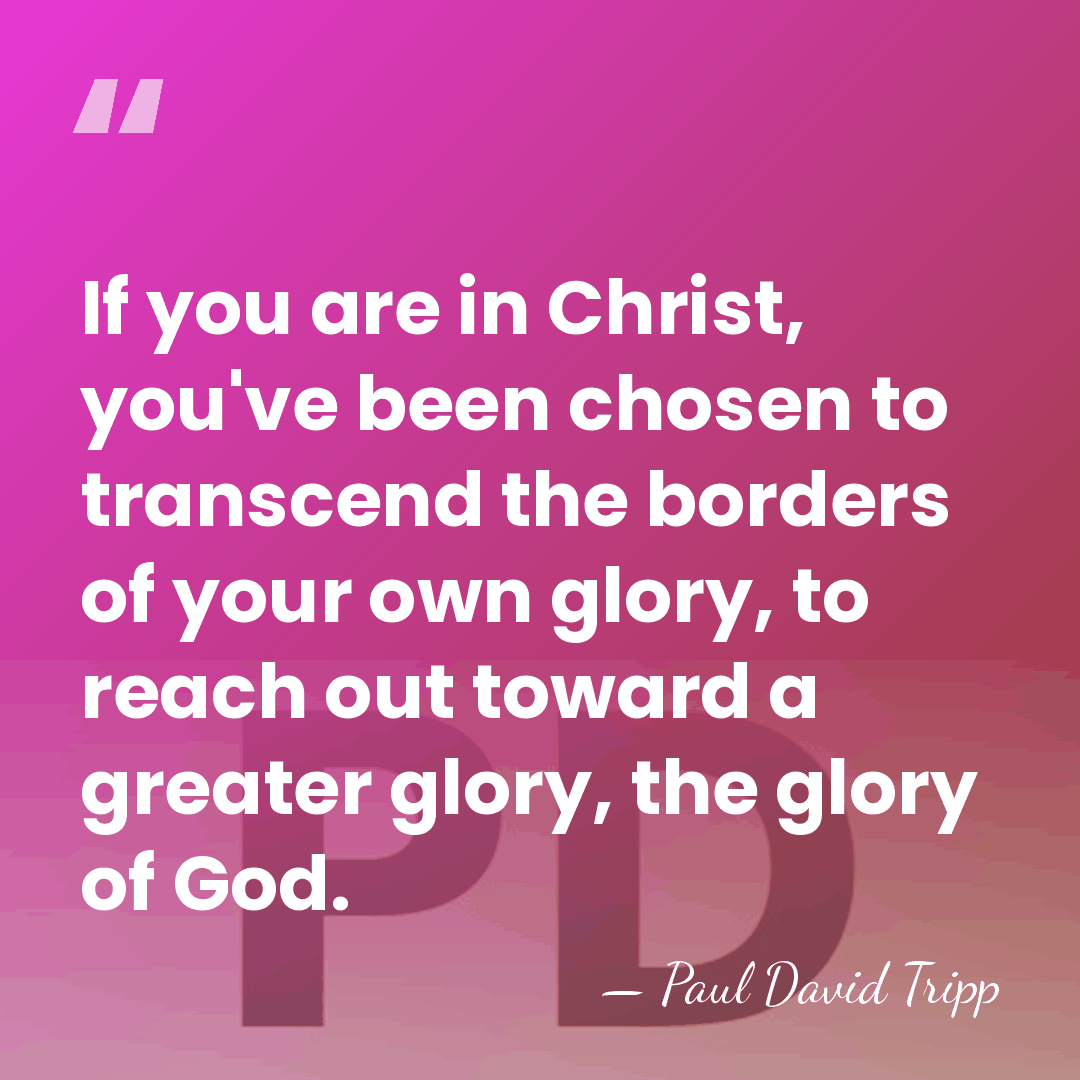 If you are in Christ, you've been chosen to transcend the borders&hellip; - Paul David Tripp