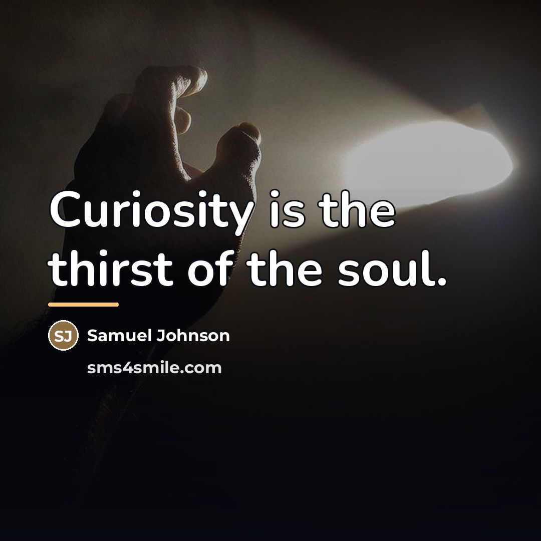 “Curiosity is the thirst of the soul.…” quote by Samuel Johnson