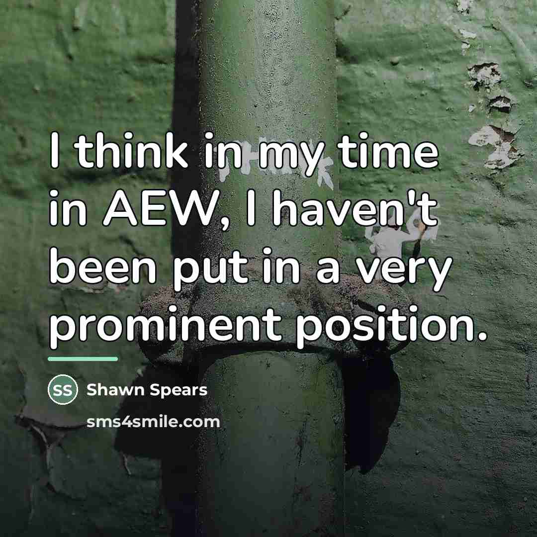 “I think in my time in AEW, I haven't been…” quote by Shawn Spears