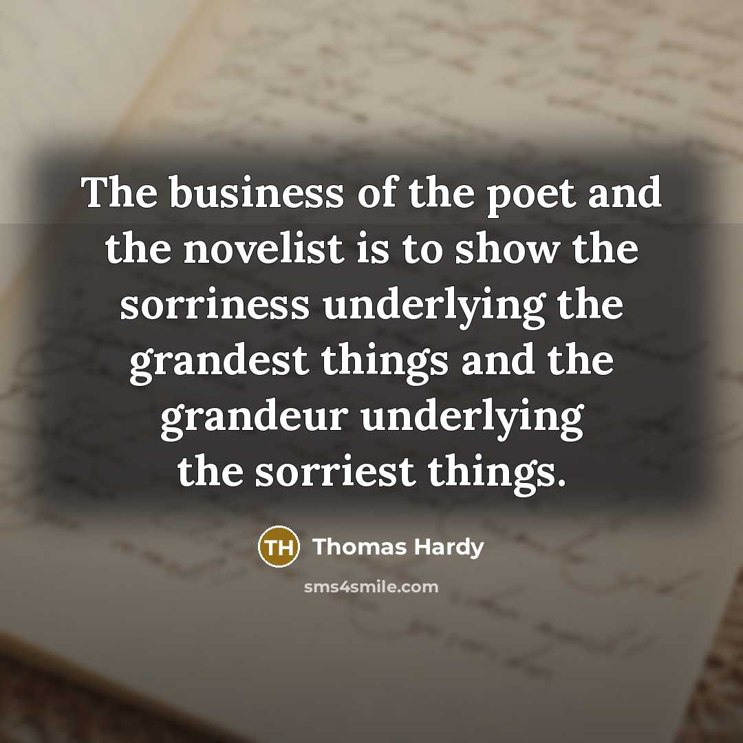 “The business of the poet and the novelist is to…” quote by Thomas Hardy