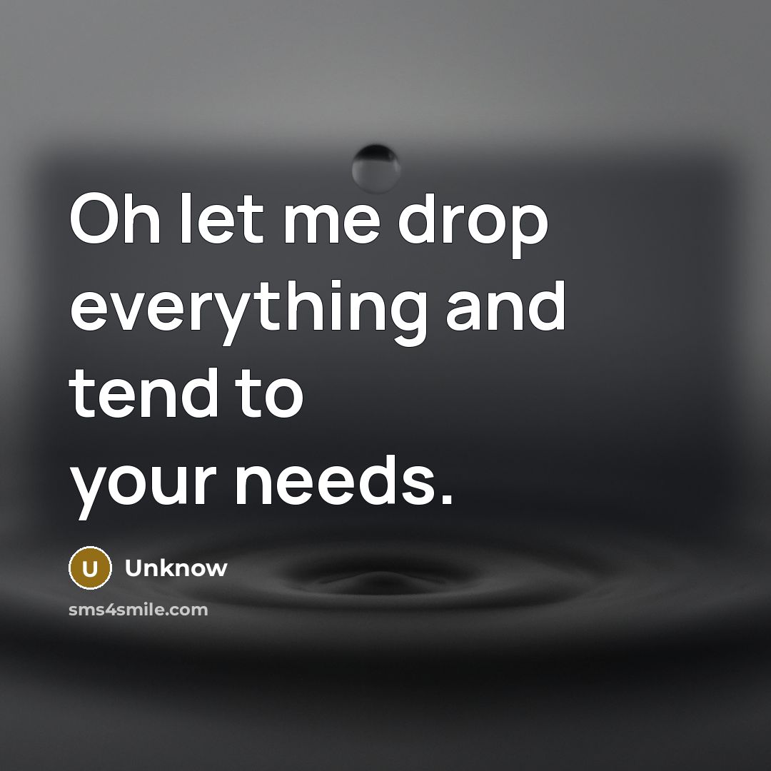 “Oh let me drop everything and tend to your needs.…” quote by Unknow