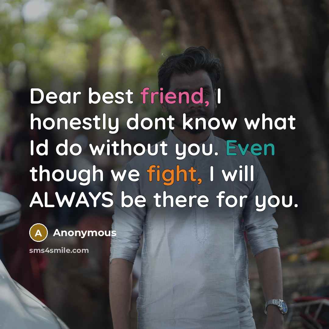 “Dear best friend, I honestly dont know what Id do…” quote by Anonymous