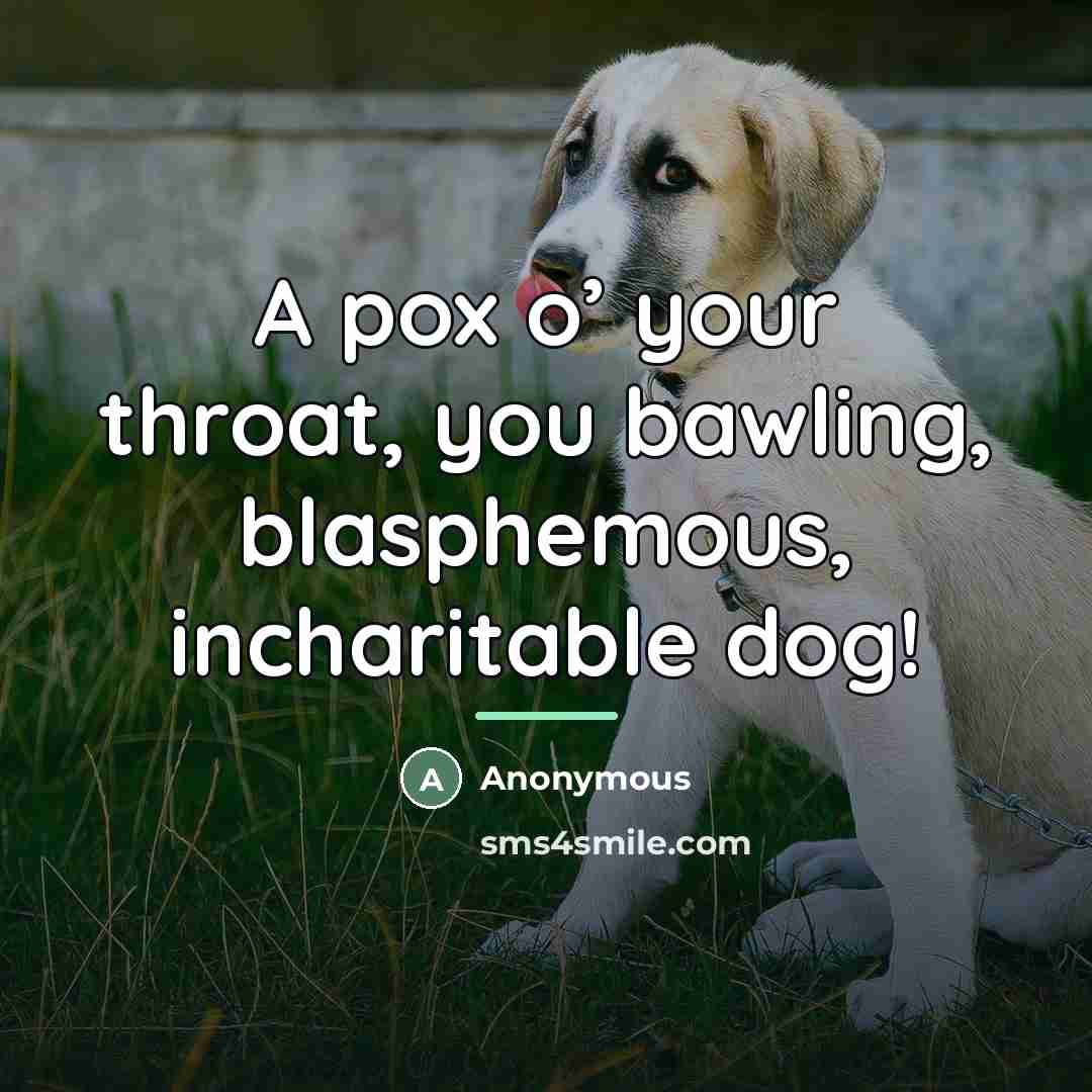 “A pox o’ your throat, you bawling, blasphemous, incharitable dog!…” quote by Anonymous