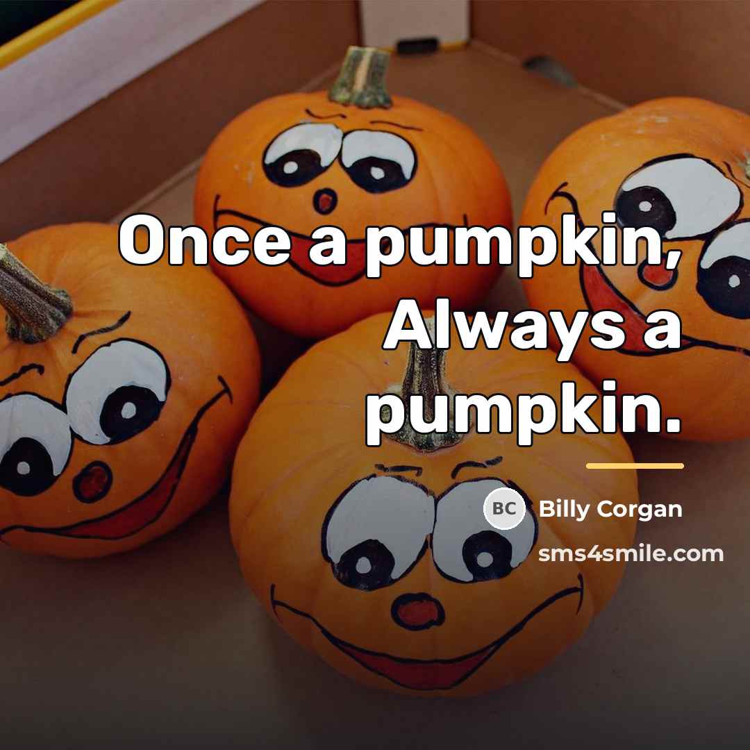 “Once a pumpkin, Always a pumpkin.…” quote by Billy Corgan